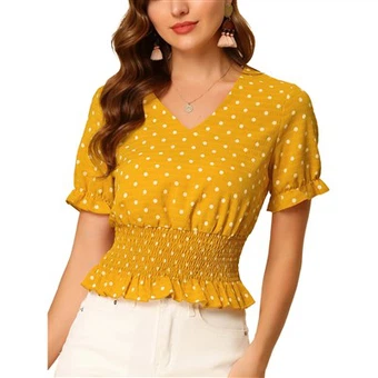 پیراهن Polka Dots Blouse v Neck